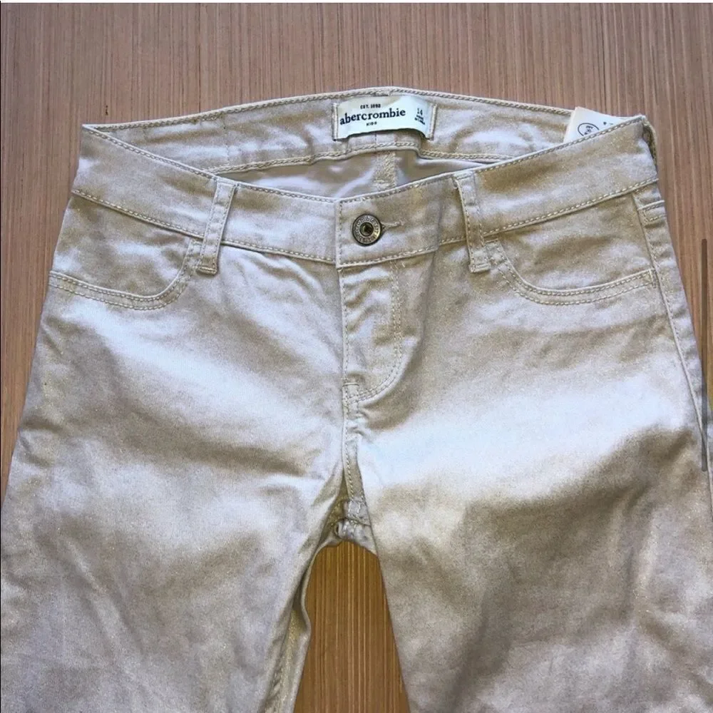 Abercrombie Tan Shimmery Skinny Jeans